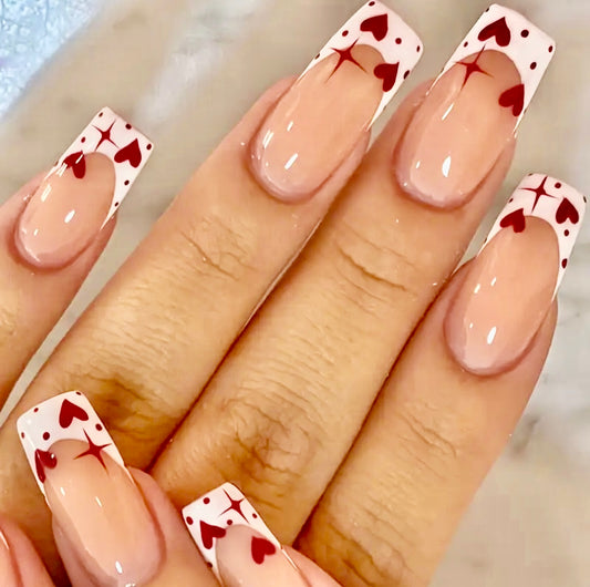 Valentine’s Day Design Medium Length Press On Nails