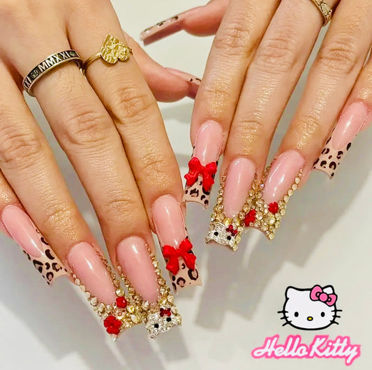 Hello Kitty Long Press On Nails
