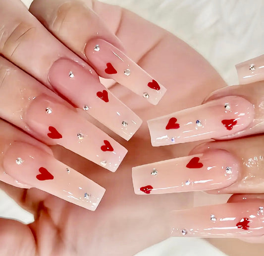 Valentine’s Day Design Long Press On Nails