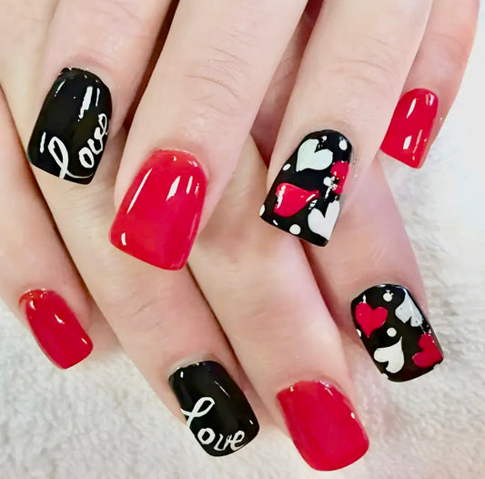 Valentine’s Day Design Short Press On Nails