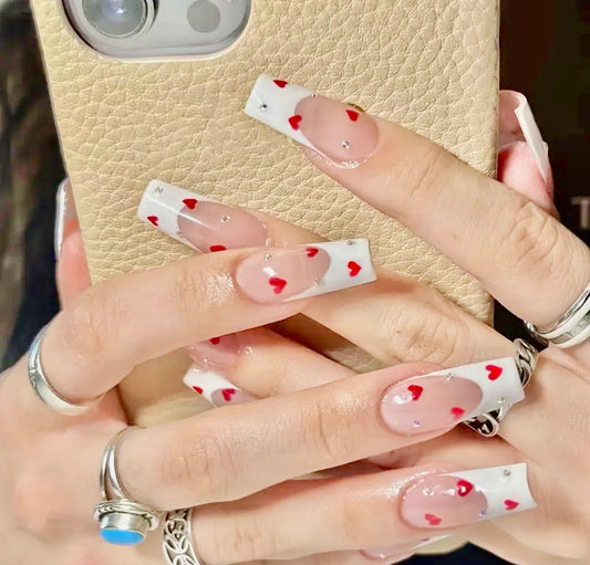 Valentine’s Day Design Long Press On Nails