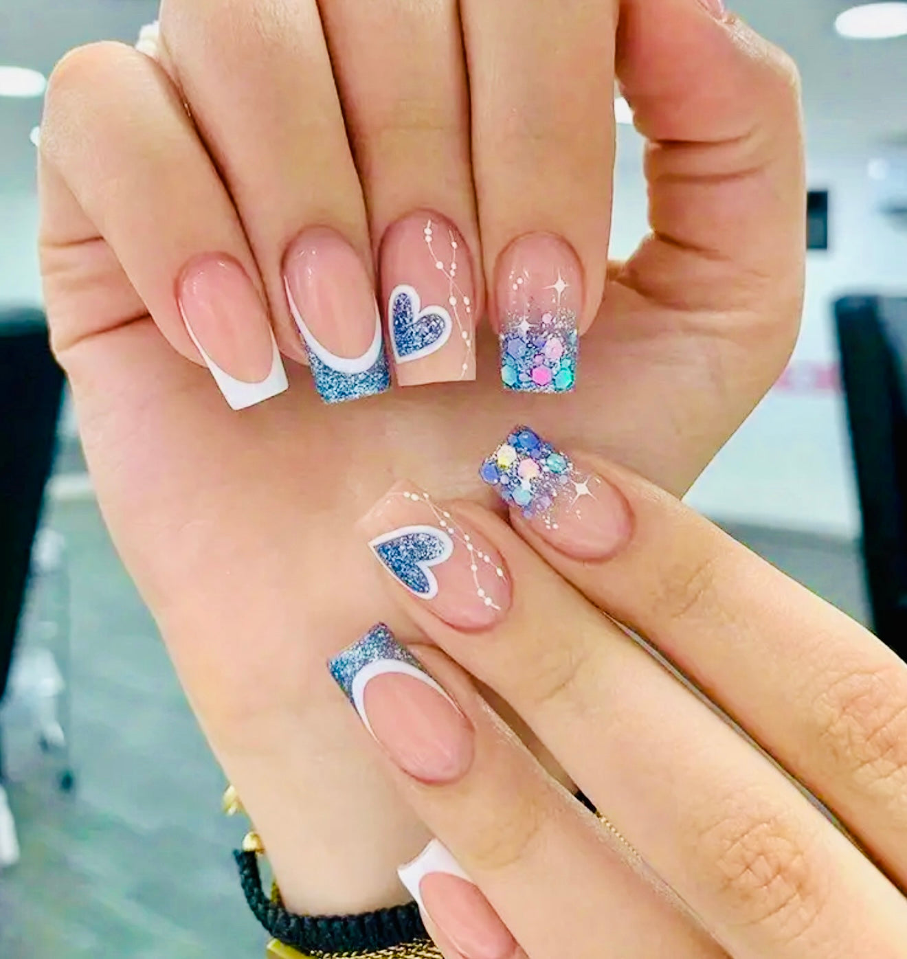 Blue Short Press On Nails
